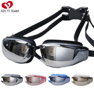Lunettes de natation pour adultes avec montures larges, électroplaquées pour corriger la myopie, haute définition, étanches et anti-buée. - Product Image 1