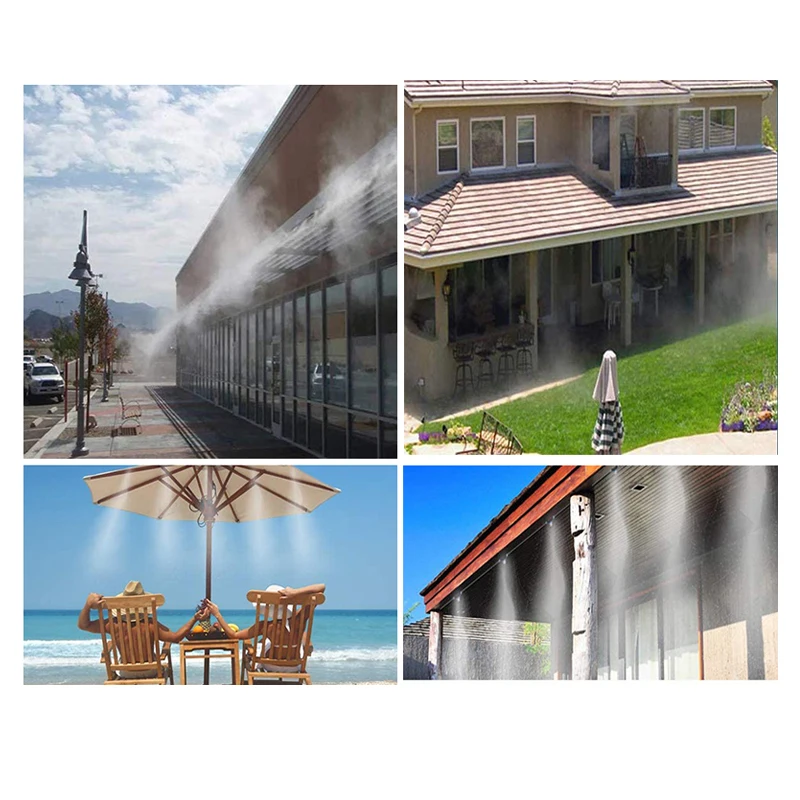 Chicken Coop Misting Cooling System,Misting Hose For Patio With 26FT Misting Line 8mist Nozzles 3 4 Adapter T Joints Perfect For Cooling Chicken Coops During Summer