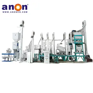 ANON 30-40 TPD Auto Rice Milling Plant with Solid Material Stable Rubber Roller Rice Mill 10 Inch