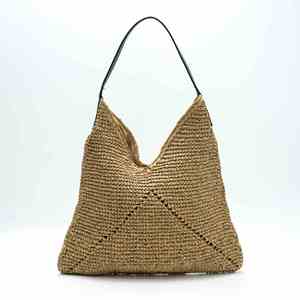 Grand sac en paille tressée pour l'église et les cadeaux religieux, sac de plage en raphia à bandoulière unique - Product Image 1