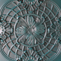 Plaques de plafond artistiques en PVC, panneaux muraux imperméables pour hôtel de luxe léger PL31, couleur cyan antique