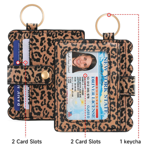 Fábrica guepardo girasol leopardo estilo tarjetero cartera llavero monedero PU cuero cartera cuentas llavero tarjetero cartera - Product Image 2