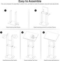 Soporte de podio acrílico moderno Iangel, atriles transparentes, púlpitos para aulas, bodas, iglesias con estante de almacenamiento con Base de Metal