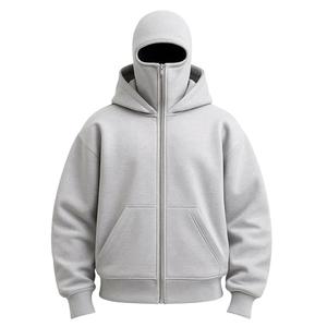 <span class=keywords><strong>Felpa</strong></span> <span class=keywords><strong>con</strong></span> Cappuccio <span class=keywords><strong>Oversize</strong></span> da Uomo in Cotone <span class=keywords><strong>con</strong></span> <span class=keywords><strong>Zip</strong></span>, Copriviso e Tasca Frontale - Product Image 1