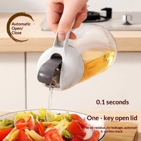 Distributeur d'huile en verre pour cuisine, ouverture/fermeture automatique, pot à huile domestique, bouteille grande capacité anti-taches pour sauce soja et vinaigre