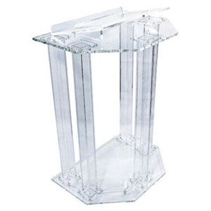 Podium en acrylique transparent personnalisé chaire en <span class=keywords><strong>plexiglas</strong></span> pupitre en acrylique avec quatre colonnes - Product Image 2