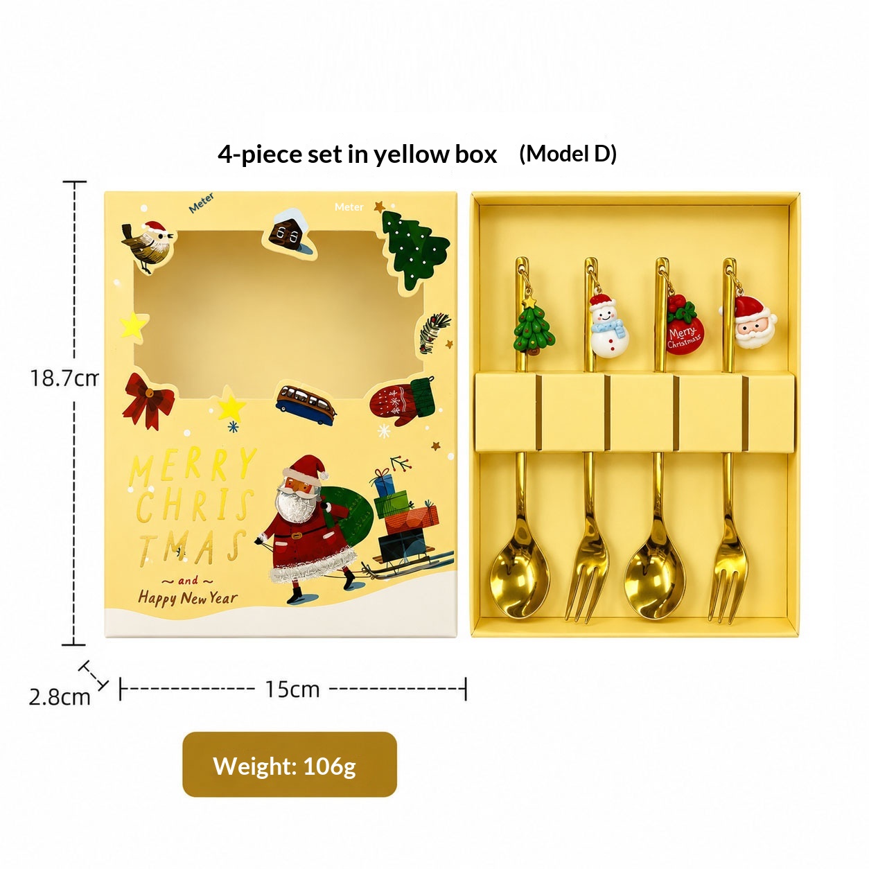 Golden box set of 4 D
