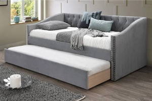 PZCN Design moderno <span class=keywords><strong>per</strong></span> giovani Double Queen Size in velluto grigio con girocollo - Product Image 3