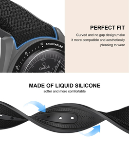 Bracelet de montre en silicone de luxe Upro Deployment Clasp, double couleur, souple, 20 mm, en caoutchouc, pour montre universelle à extrémité plate X - Product Image 4