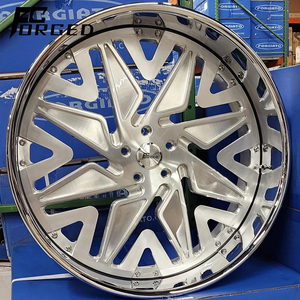 Jantes noires brillantes 24 26 28 30 pouces, roues forgées avec lèvre de 10 pouces et volant assorti - Product Image 1