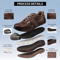 Chaussures de sécurité industrielles AOXIANG en cuir véritable avec embout en acier composite, légères, antidérapantes, semelle extérieure en PU, pour le travail et la construction, automne