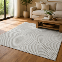 Tapis moderne en jacquard moelleux pour salon, tapis lavable antidérapant, tapis épais pour sol, décoration de maison de luxe légère