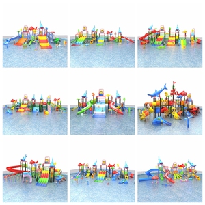 Tùy chỉnh nhựa Playhouse hồ bơi thiết bị trẻ em sân chơi ngoài trời Sử dụng công viên nước trắng Công viên trượt để bán - Product Image 6