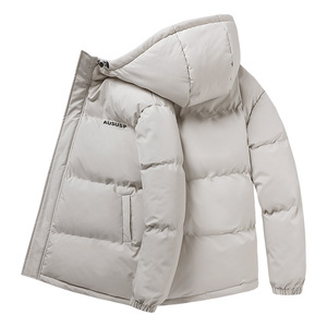 XIMEINU Winter Men's Hooded Waterproof Eco-Friendly <strong>Puffer</strong> <strong>Jacket</strong> with Custom Logo 100% Polyester - Product Image 3