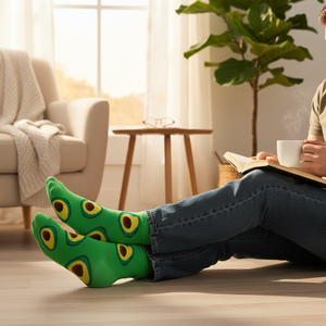 Chaussettes tricotées unisexes vertes Avocado - Product Image 3