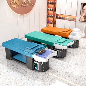 Fauteuil de lavage de cheveux sur mesure pour salon de coiffure, bac à shampooing inclinable, fauteuil de massage thaïlandais, lit de spa pour la tête avec thérapie aquatique - Product Image 5