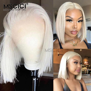 Peluca de Cabello Humano Virgen Camboyano con Frente de Encaje HD 13x6, Ondulado Suelto, Rubio Platino, Proveedor Mayorista, Peluca 100% Cabello Humano - Product Image 5