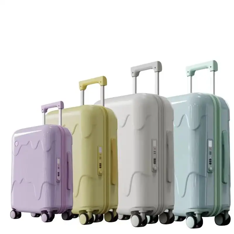 2023 yeni evrensel tekerlek seyahat çantaları tekerlekli çanta bavul bagaj seti stutents için fermuar şifre sert tekerlekli çantalar