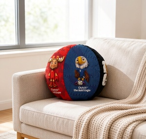Coussin décoratif brodé en peluche douce Mascotte de dessin animé 3D Coupe du Monde <span class=keywords><strong>FIFA</strong></span> 2026 pour canapé, cadeau pour fan de sport - Product Image 2