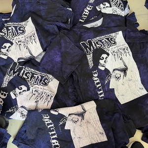 Camiseta de Manga Corta Unisex de Algodón Puro con Estampado Tie-Dye de Calavera de la Banda de Punk Rock <span class=keywords><strong>Misfits</strong></span>, Ligera para Verano - Product Image 5