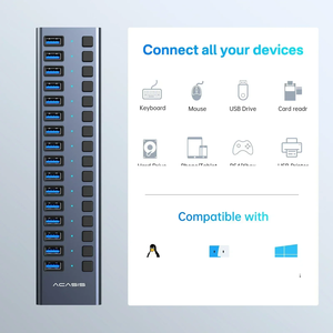 Adaptateur USB Acasis à transfert <span class=keywords><strong>de</strong></span> données haute vitesse avec interrupteur individuel 16 ports Hub USB multi-ports Répartiteur USB - Product Image 5