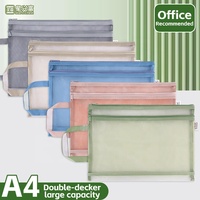 Carpeta de Presentación Portátil STARTRICHEST con Doble Cremallera, Bolsa para Documentos A4, Bolsa de Malla PP para Archivos, Bolsillo para Documentos