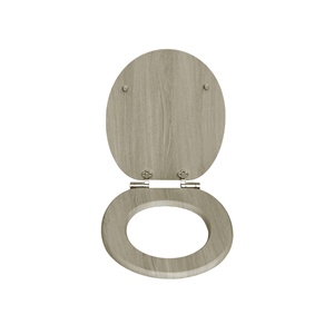 Couvre-siège de toilette à dégagement rapide en MDF européen Matériau en bois gris en forme de <span class=keywords><strong>O</strong></span> moderne - Product Image 2