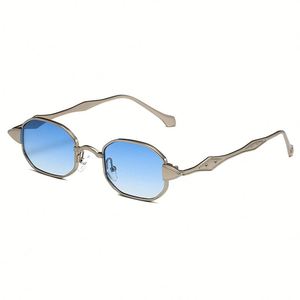 Gafas de Sol con Logotipo Personalizado, Moda 2025, Montura Estrecha de Aleación, Protección UV400, Gafas de Sol Pequeñas de Metal con Forma de Polígono para Hombre y Mujer - Product Image 6