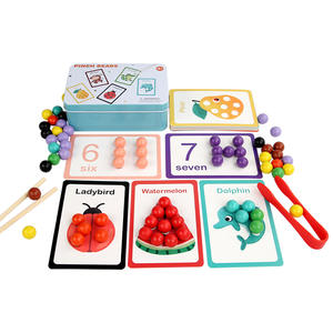 Giocattoli Educativi <span class=keywords><strong>Montessori</strong></span> per Bambini Abbinamento Colori Numeri Sviluppo Cognitivo Infilatura Perline in Legno per Matematica - Product Image 5