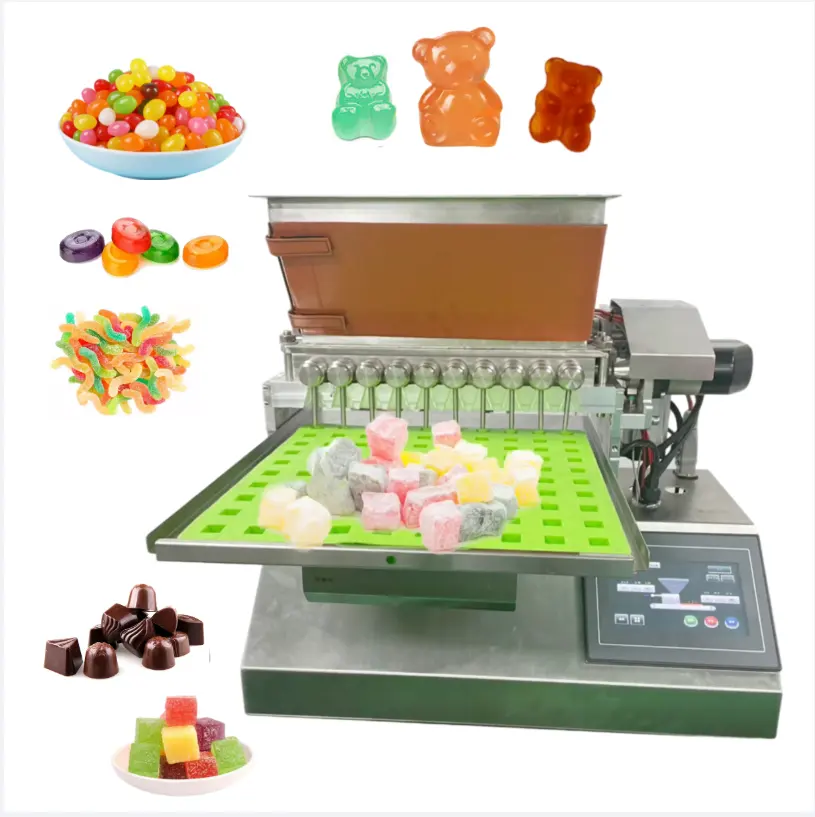 Mesin Pembuat Gumme Roll Jeli Mini Lembut Sepenuhnya Otomatis Membuat Mesin Gummy Bear Candy Sweet Candie Penyimpan Mesin Industri