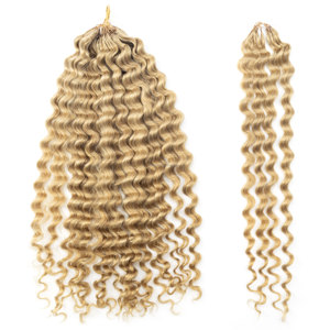 Nueva tendencia cabello ruso de onda profunda 12A doble cutícula dibujada plumas alineadas Extensiones de Cabello 100% extensión de cabello humano de ganchillo crudo - Product Image 1
