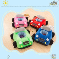 Siège de voiture en peluche pour enfants, chaise d'apprentissage souple avec volant, pour jeu d'imitation et assise sécurisée
