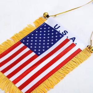 ธงชาติอเมริกาแบบแขวนหน้าต่างรถยนต์สองด้าน พร้อมถ้วยดูด - Product Image 4