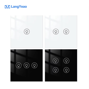Langyeao EU UK Dimmer tường ánh sáng Thiết bị chuyển mạch <span class=keywords><strong>1</strong></span> <span class=keywords><strong>2</strong></span> 3 gang tuya nhà thông minh tự động hóa không dây điều khiển từ xa EU/UK trung tính sống dây - Product Image 1