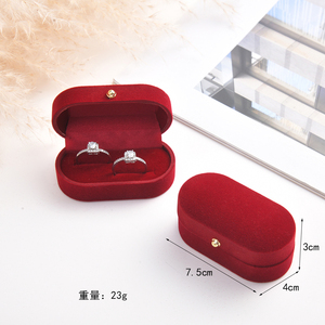 Elegant Velvet Double Slot <strong>Rings</strong> Jewelry <strong>Box</strong> Red Solid Color <strong>Ring</strong> Storage <strong>Box</strong> Velvet <strong>Proposal</strong> Pair <strong>Ring</strong> <strong>Box</strong> for Couple - Product Image 3