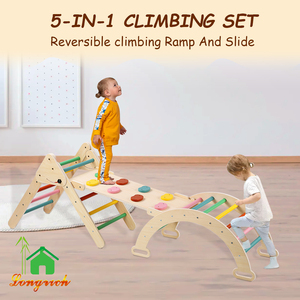Structure d'escalade en bois <span class=keywords><strong>Longrich</strong></span> Montessori pour tout-petits, arche et triangle de Pickler, adapté aux bébés - Product Image 4