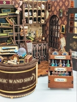 Kits de construction de niches à livres et de maisons de poupées en bois 3D - Modèle de mini-librairie et jouets en bois pour enfants à exposer
