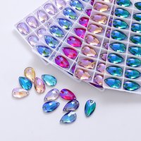 Strass en verre K9 AB de haute qualité en forme de goutte, pierres précieuses en diamant, strass en vrac pour la couture et la décoration de vêtements