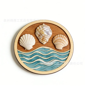Imanes de Refrigerador con Diseño de Isla de Madera, Diseño 3D de Casa de Árbol de Coco, Recuerdos Creativos de Madera, Estilo Costero - Product Image 4