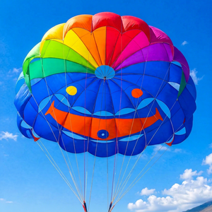 Parasail de una sola capa, colorido, con diseño de arcoíris para dos personas, para actividades acuáticas, ligero, de aluminio, para las cuatro estaciones. - Product Image 1