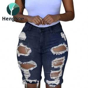 Shorts en <span class=keywords><strong>jean</strong></span> destroy bleu <span class=keywords><strong>pas</strong></span> <span class=keywords><strong>cher</strong></span> pour femmes - Product Image 4