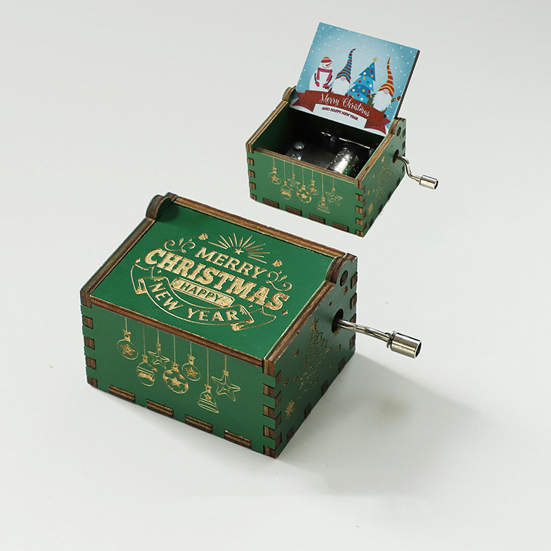 Mini Exquisite Charming Vintage-Style Hand-Crank Wooden Music Box