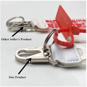 Grosir gantungan kunci karet warna-warni kustom mode putih gantungan kunci desainer logam kerajinan hadiah - Product Image 3