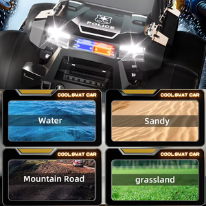 Nouvelle voiture télécommandée 4x4 avec lumières, amphibie, cascades, radio 2.4G, tout-terrain, grandes roues, voiture de police, jouets pour enfants garçons - Product Image 4