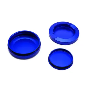 Blue Anodized Aluminum Metal Snus Cans Small Snuffbox CNC Turned Milled Snus Metal Container