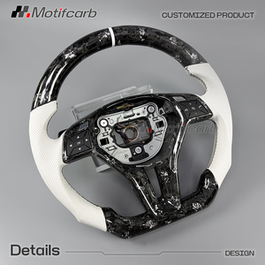 Volant personnalisé en fibre de carbone forgé argenté pour Mercedes-Benz C63 E63 Classe C Classe E W204 W212 SL GLA CLA AMG 2011-2015 - Product Image 3