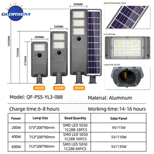 <span class=keywords><strong>Luminaires</strong></span> d'extérieur Glorsem, <span class=keywords><strong>luminaires</strong></span> solaires d'extérieur, lampadaires de jardin, lampadaires solaires tout-en-un intégrés avec panneau - Product Image 3