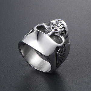 Punk Style Skull <b>Titanium</b> Steel <b>Ring</b> For <b>Men</b> Gothic Rock Jewelry SA512 - Product Image 2