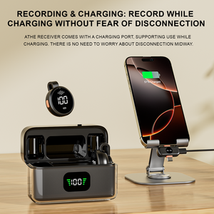 Microphone Lavalier Sans Fil S30 Mini 2.4G avec Boîtier de Charge Magnétique et Annulation Active du Bruit pour Streaming en Direct, TikTok et Vlogging - Product Image 6