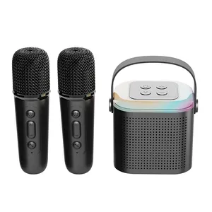Fábrica Direta 10W Portable Speaker Com 2pcs Microfones Baixo HIFI Sem Fio Karaoke Speakers Para Casa Família KTV Party